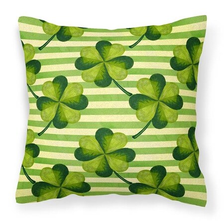 Carolines Treasures Carolines Treasures BB7557PW1818 Watercolor Shamrock Stripes Fabric Decorative Pillow; 18 x 18 in. BB7557PW1818